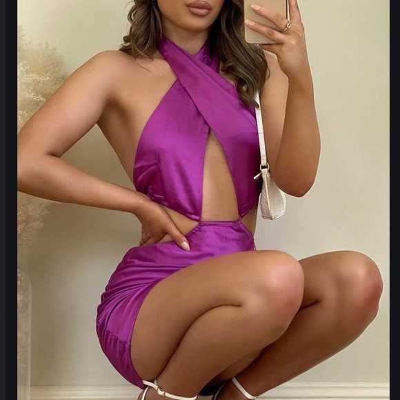 White Fox Boutique - Cross My Heart Mini Dress - Picture 1 of 4